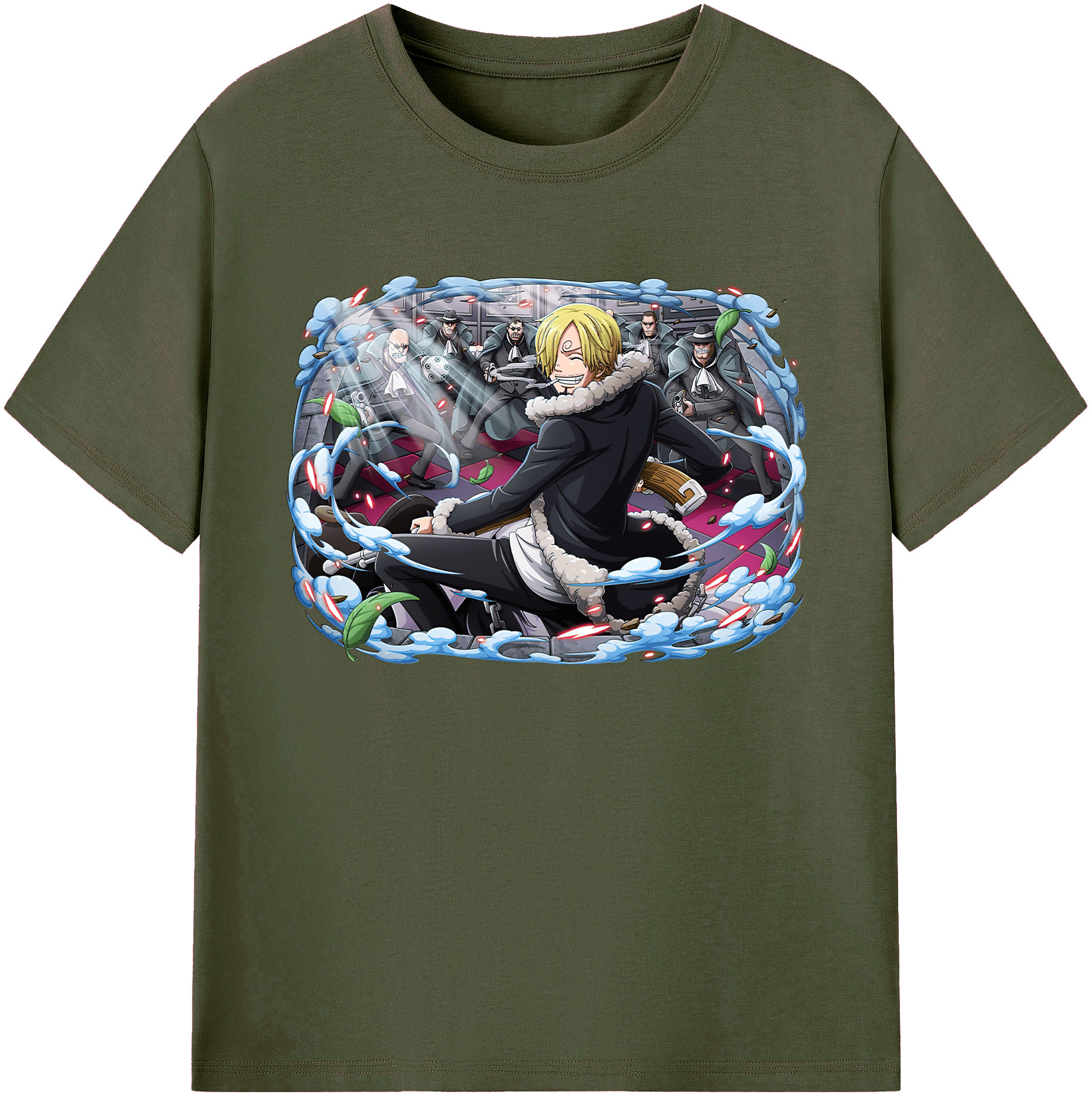 （画像用） ワンピース サンジ ONE PIECE Sanji 綿100％ メンズ半袖Tシャツ｜肌触りやわらか＆通気性